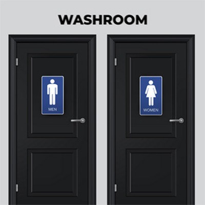 He & She Rest Room Signages