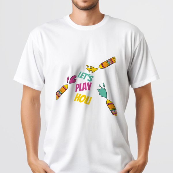 Let's Play Holi Logo - Holi Tshirt to enjoy this festival of colors