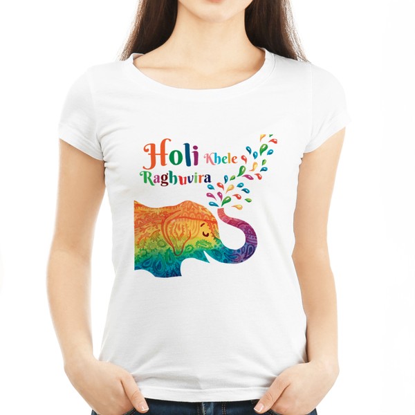 Holi Khele Raghuvira - Bollywood slogans for adding extra spark to your Holi celebration with Happy Holi Tshirt