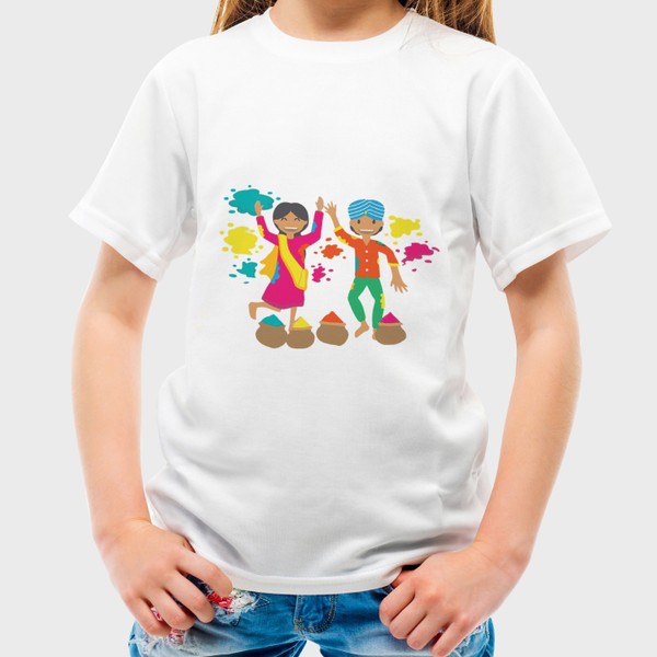 Unique designed Happy Holi tshirt for kids