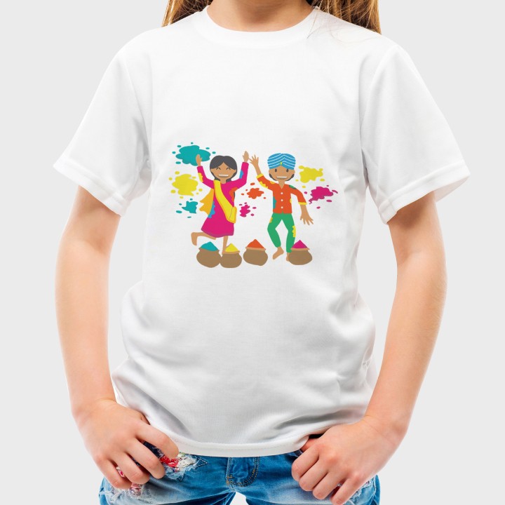 Unique designed Happy Holi tshirt for kids