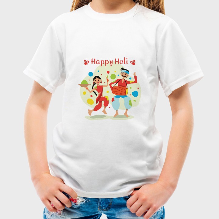Play Holi with friends with Happy Holi Tshirt for kids